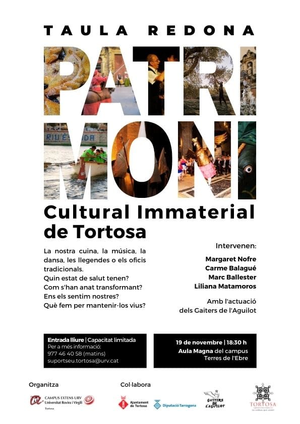 19 de novembre – Taula rodona sobre Patrimoni Cultural Immaterial de Tortosa